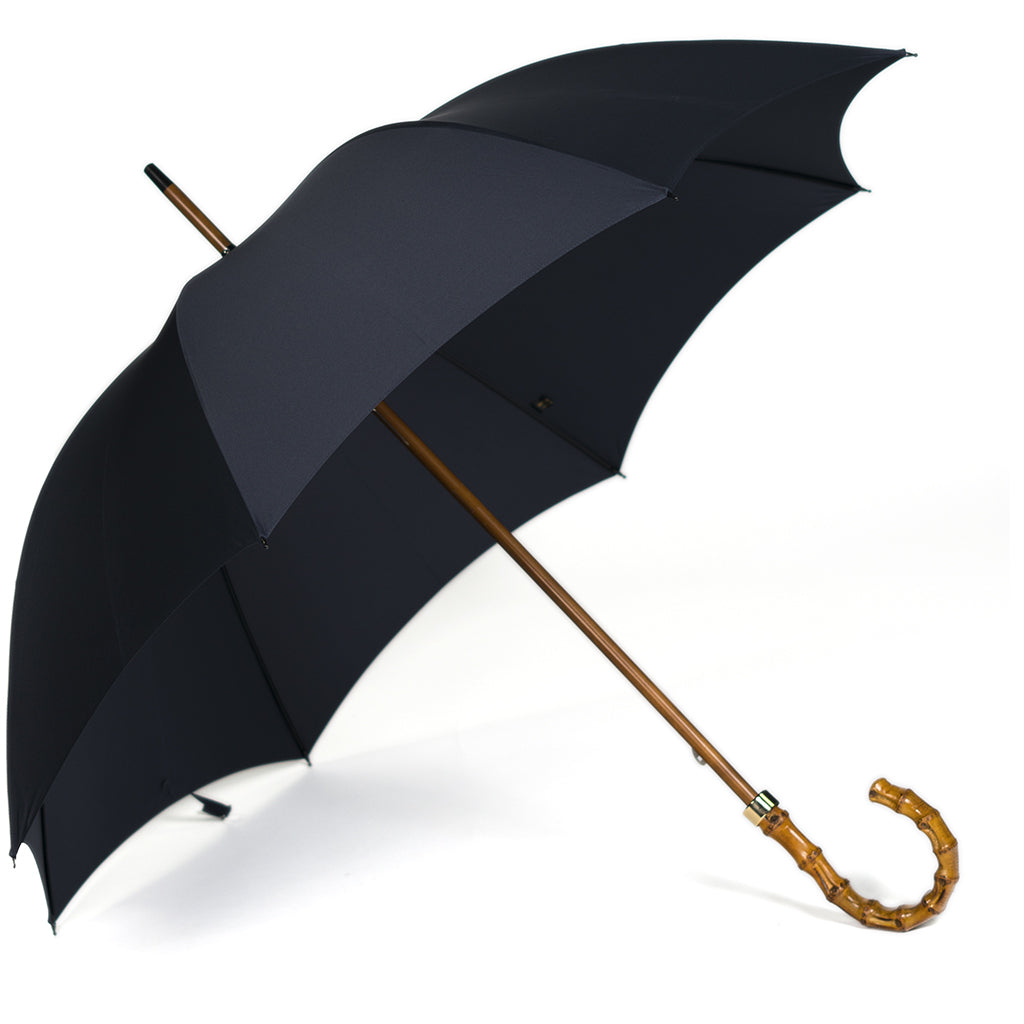 Fox Whanghee Handle Stick Umbrella - Navy Canopy - Beckett &amp; Robb