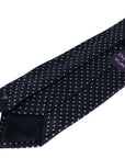 Navy Embroidered Pin Dot Silk Tie - Beckett & Robb
