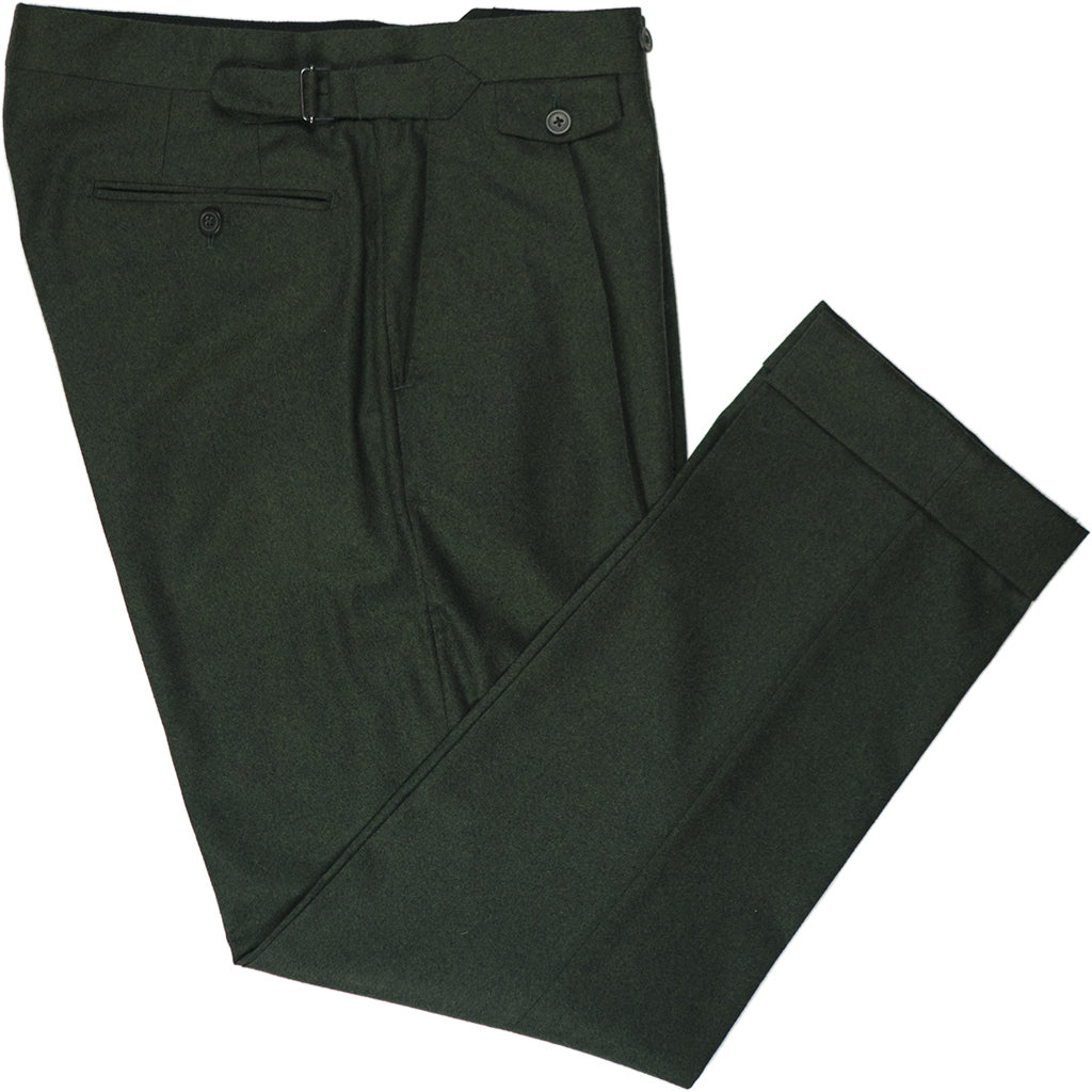 Green Flannel Trousers - Beckett & Robb