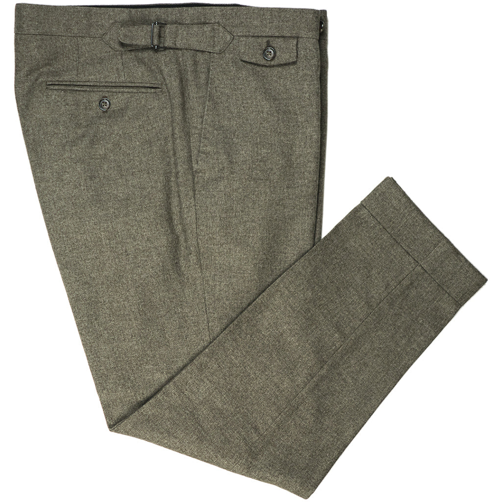 Oatmeal Flannel Trousers - Beckett &amp; Robb