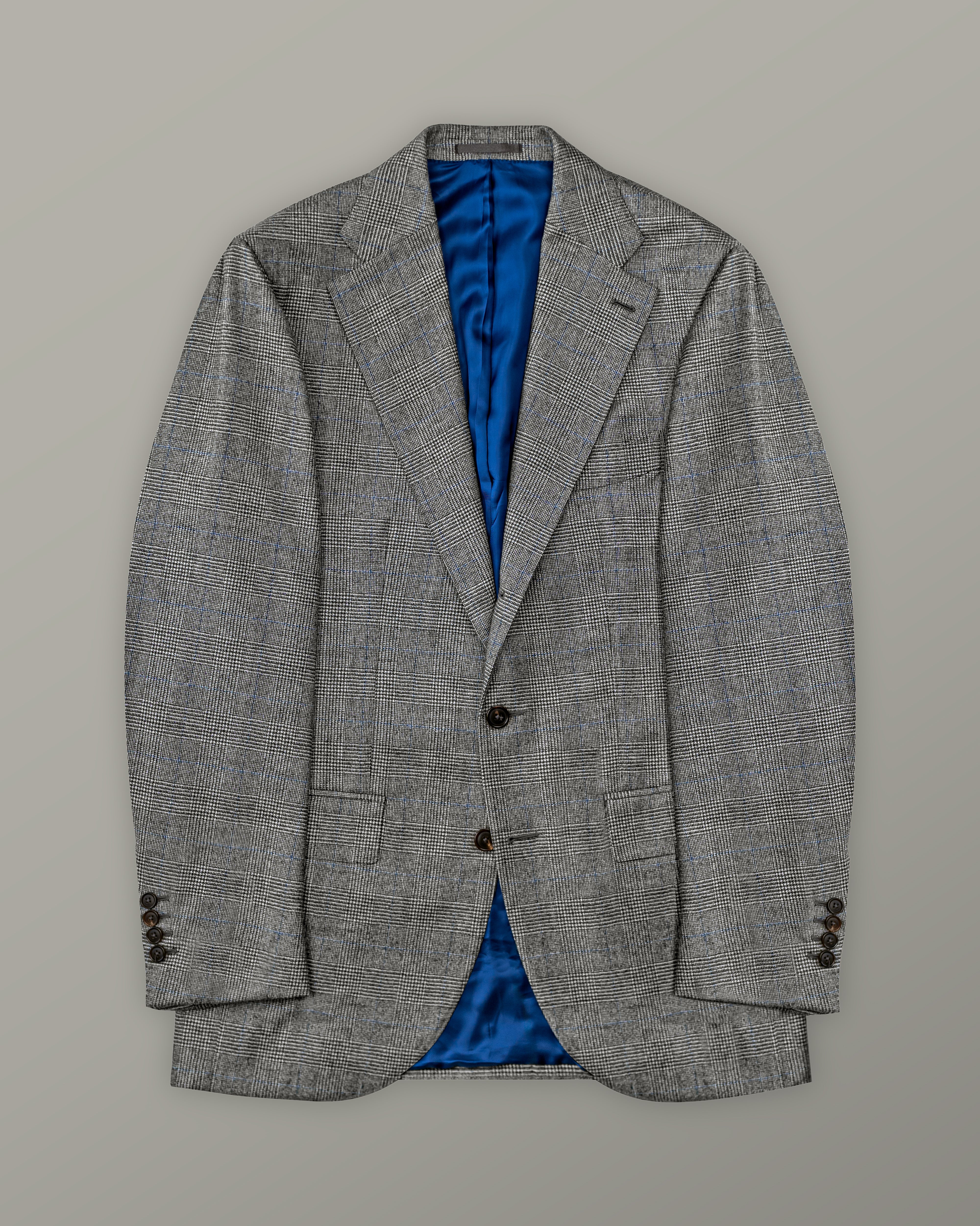 Two Piece - Mid Grey Glen Check Woollen Flannel