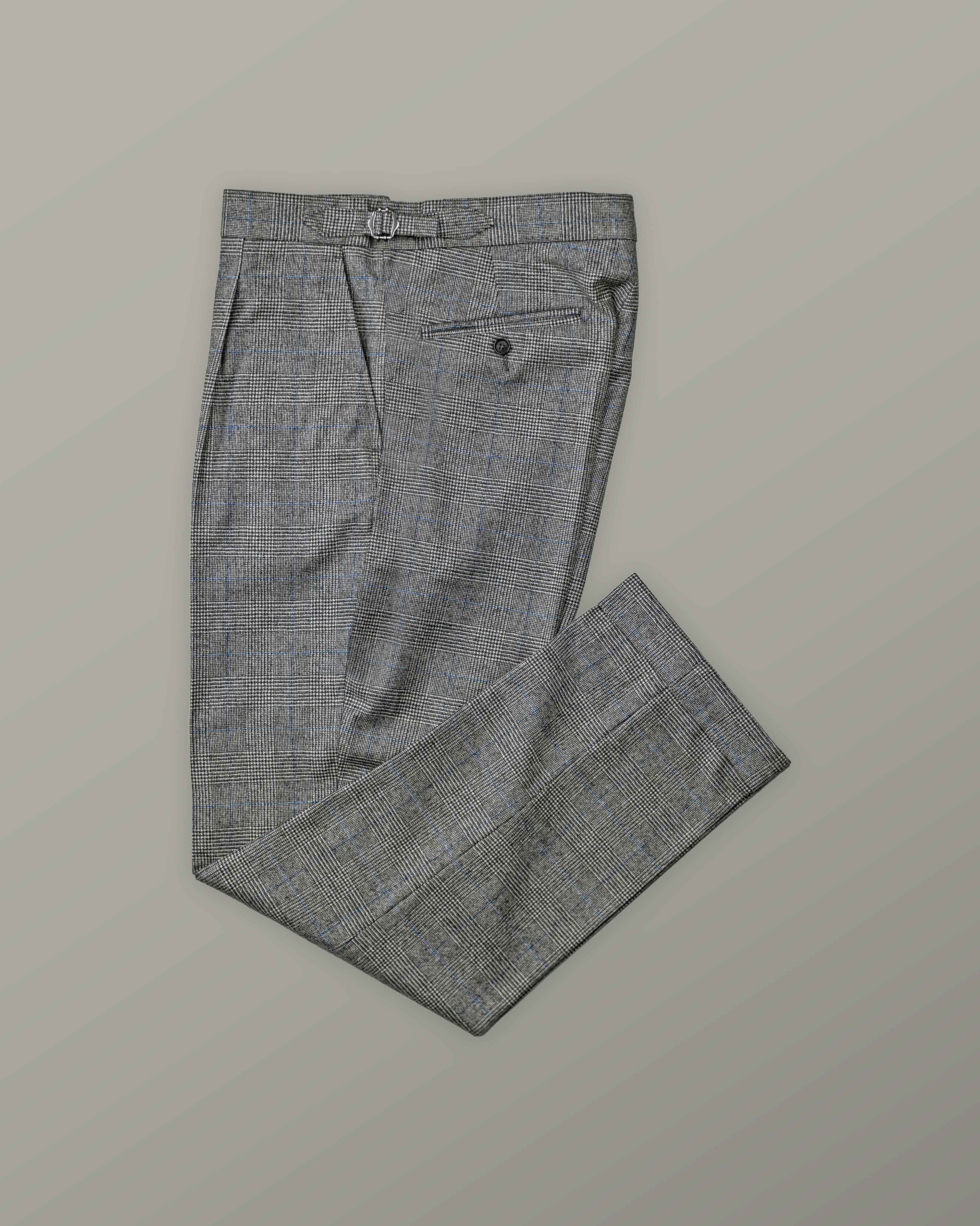 Two Piece - Mid Grey Glen Check Woollen Flannel