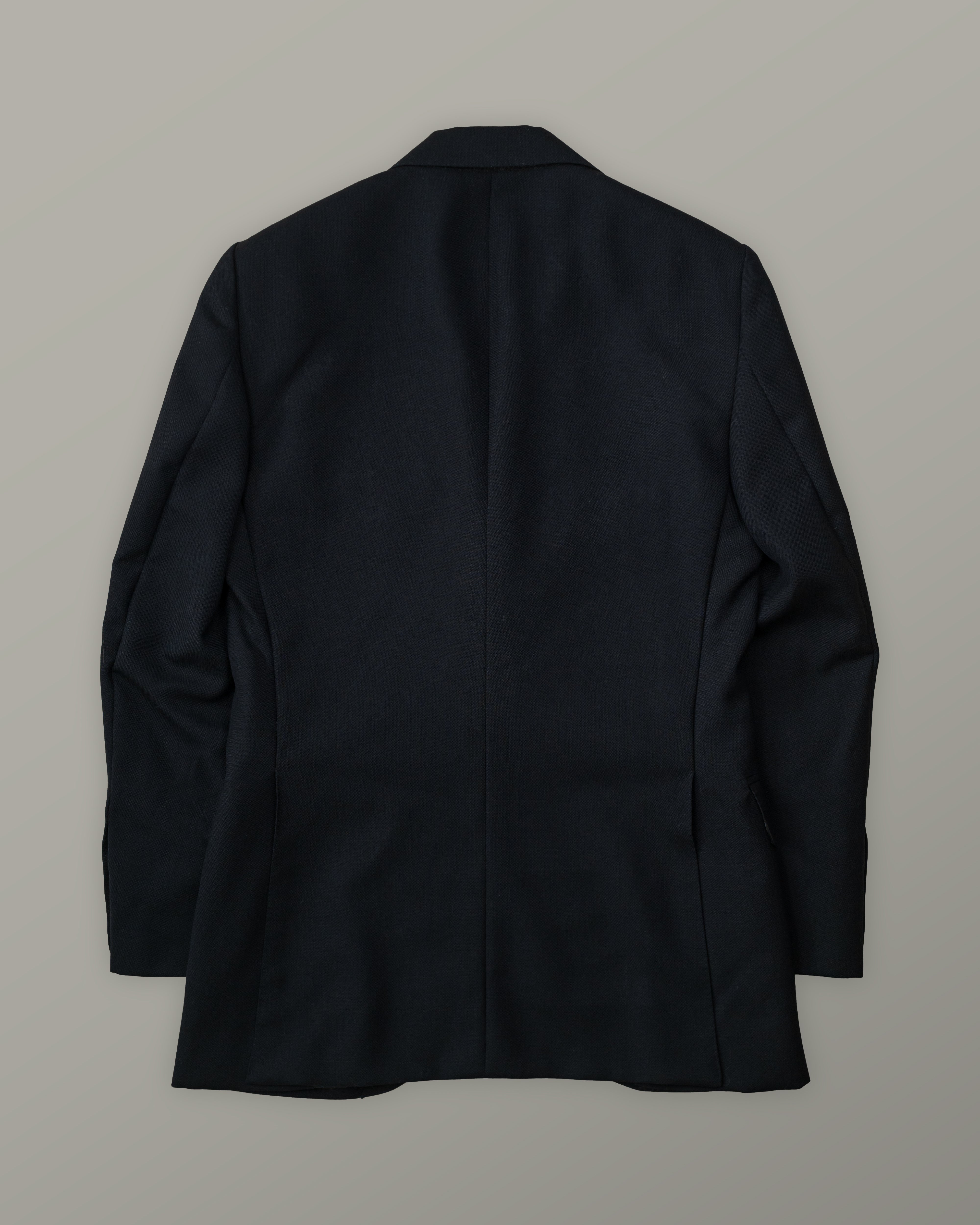 Two Piece - Navy Plain Wool Hopsack