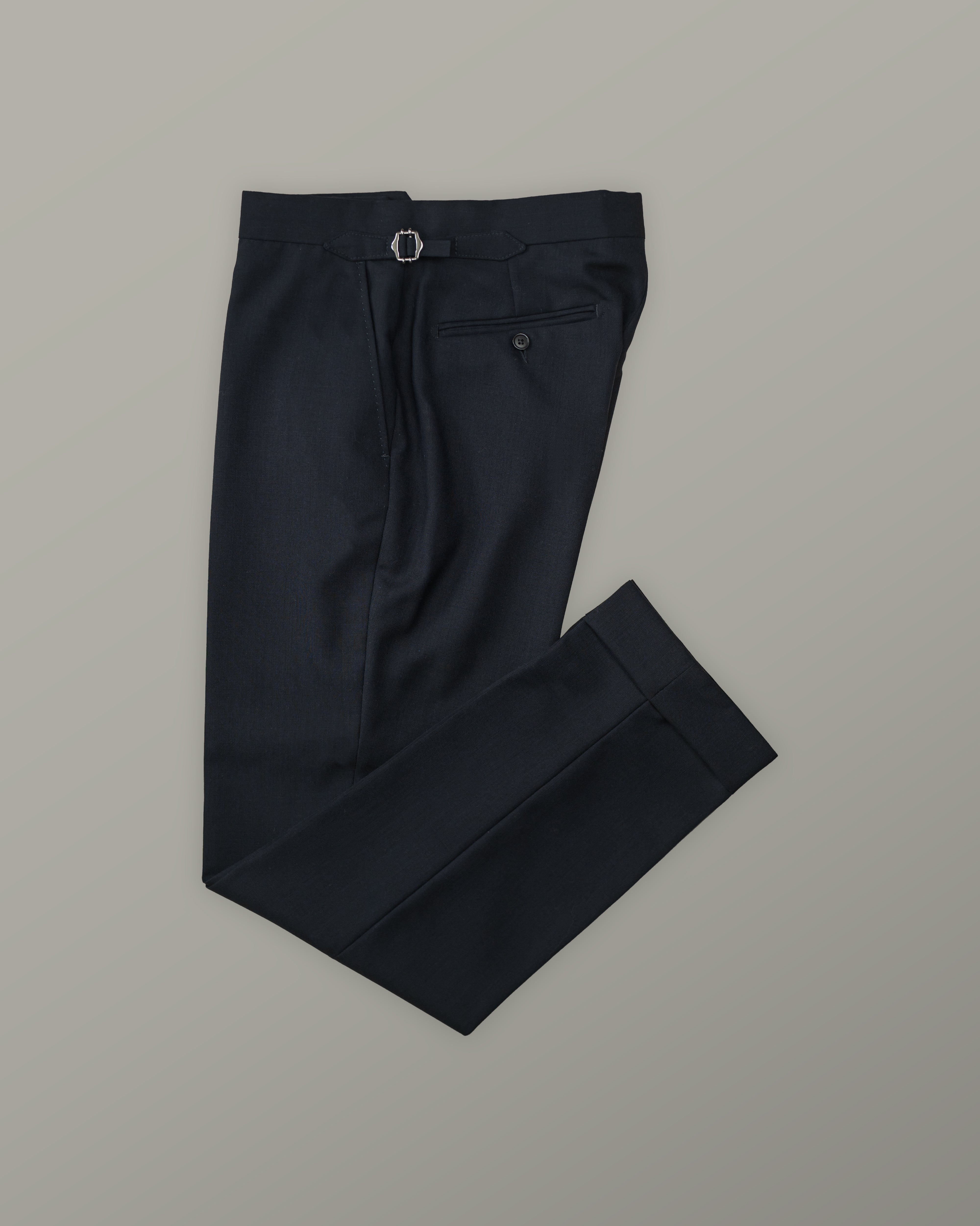 Two Piece - Navy Plain Wool Hopsack