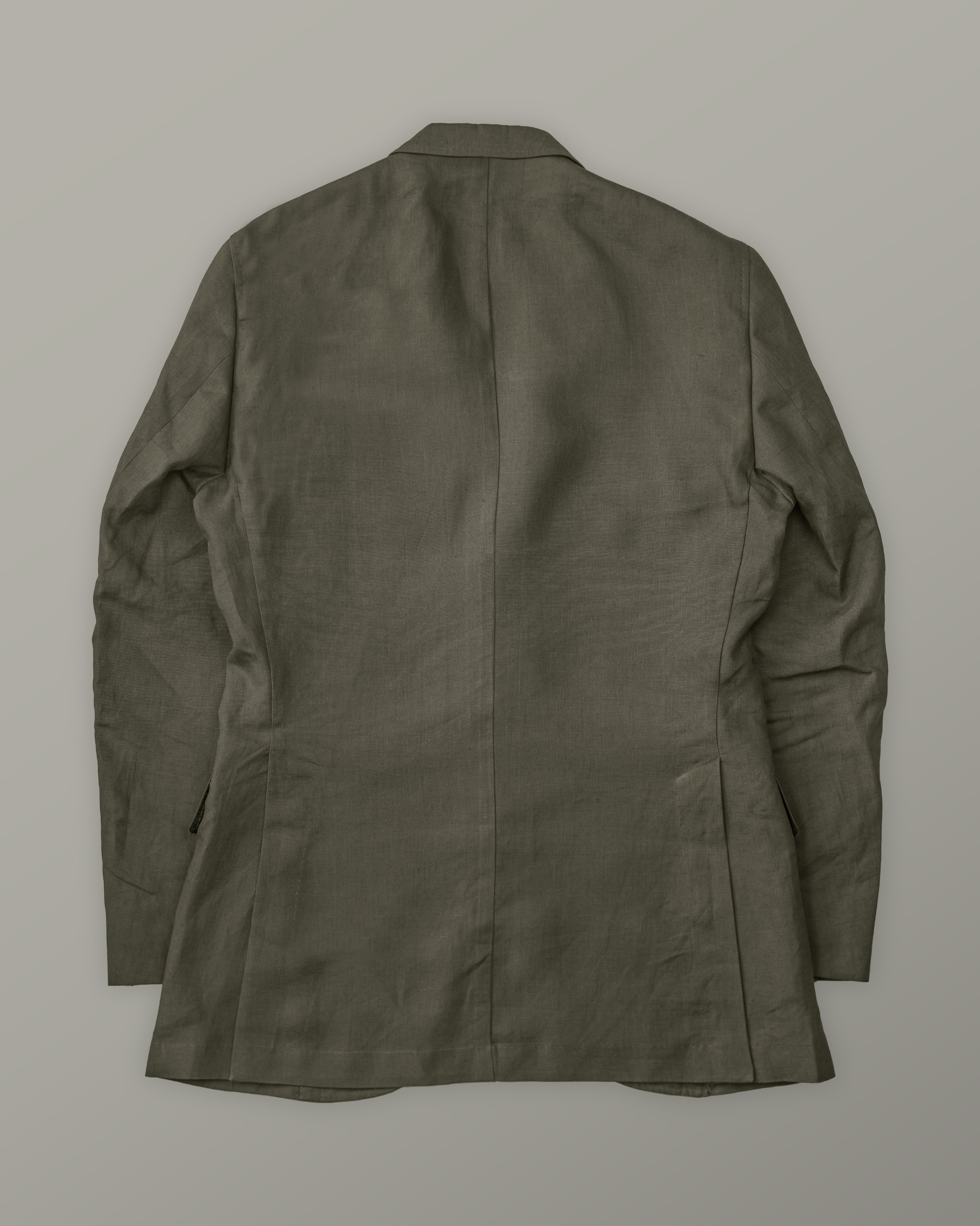 Two Piece - Olive Green Plain Linen