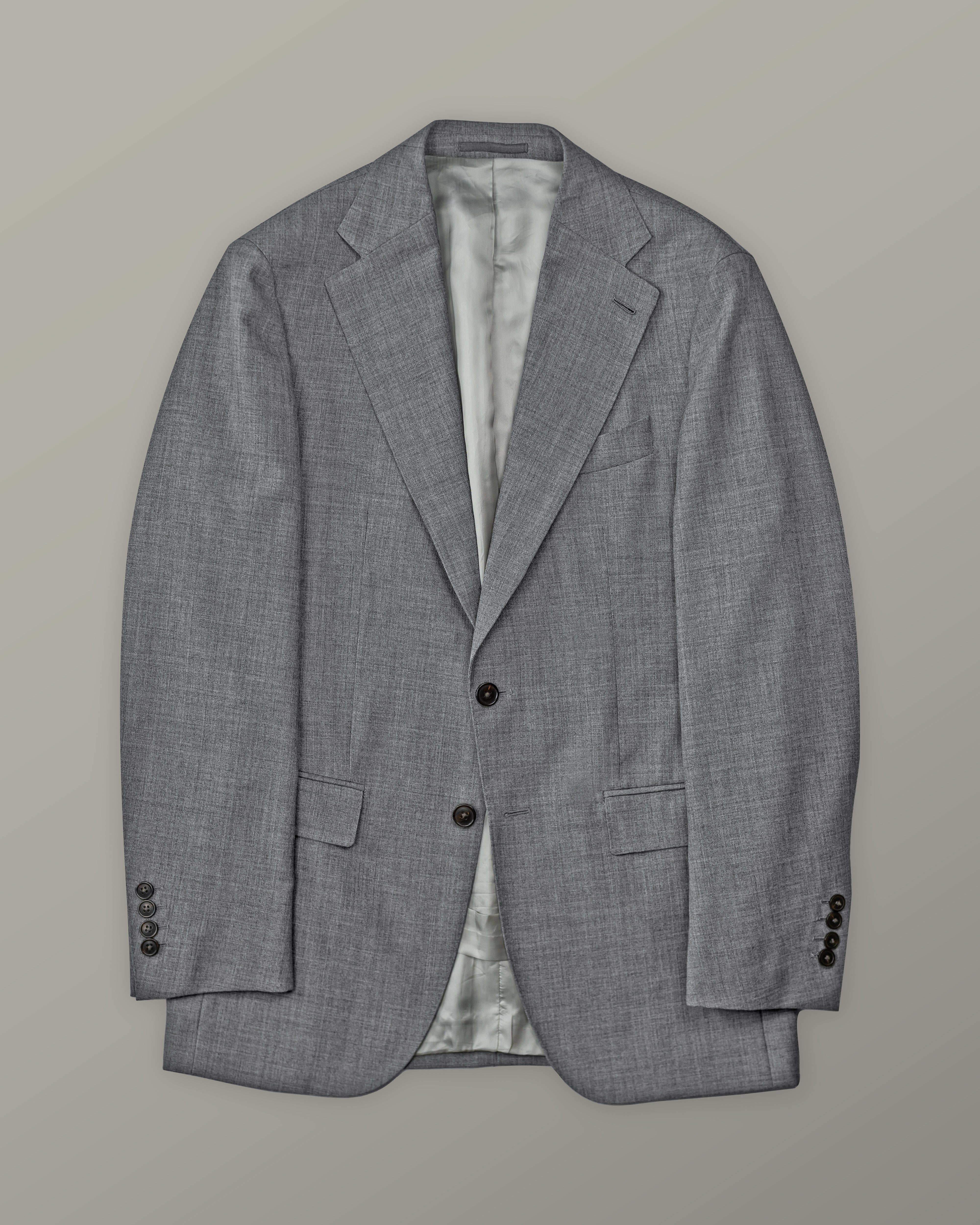 Two Piece - Mid Grey Plain Tropical Wool