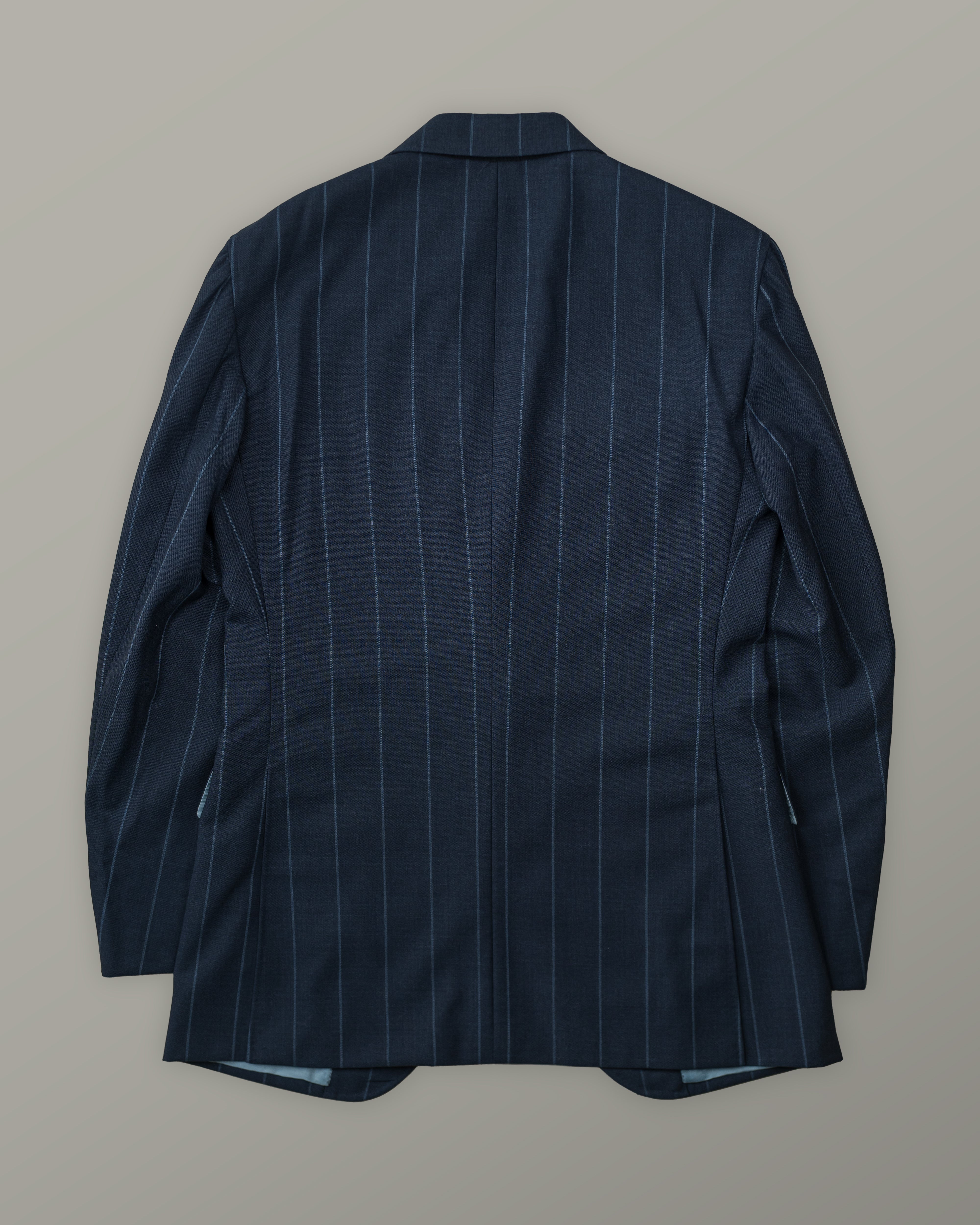 Two Piece - Navy Pinstripe Wool Tropical