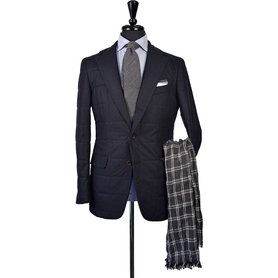 Navy Quilted Flannel Jacket - Beckett & Robb