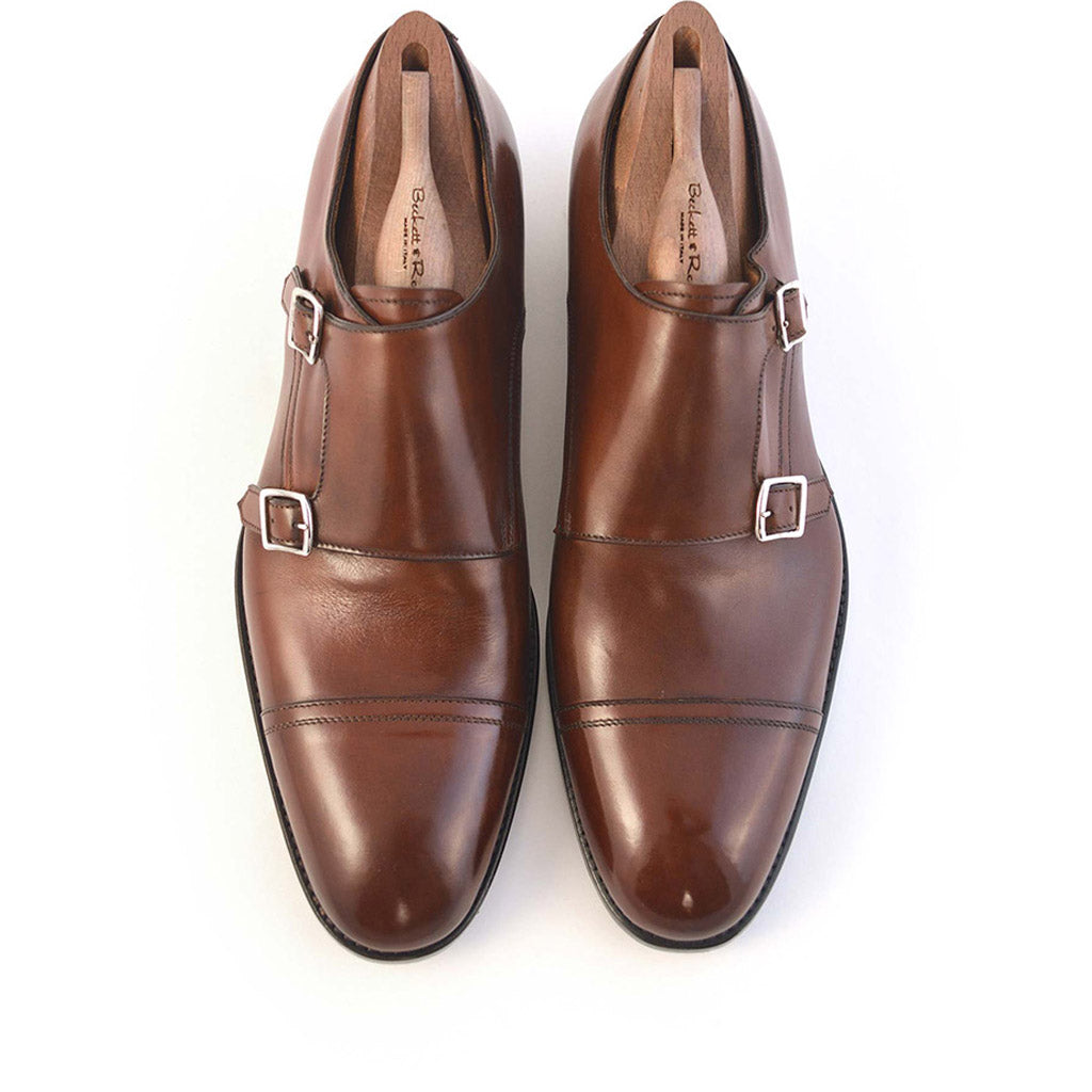 Roma Dark Brown Double Monk Strap - Beckett & Robb