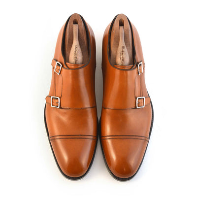 Roma Caramel Double Monk Strap - Beckett & Robb
