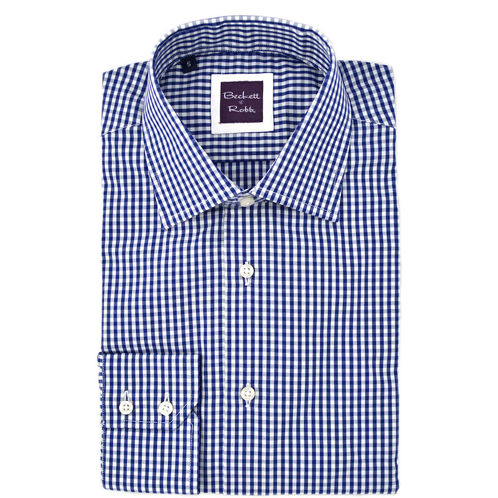 Navy Gingham Shirt - Beckett &amp; Robb