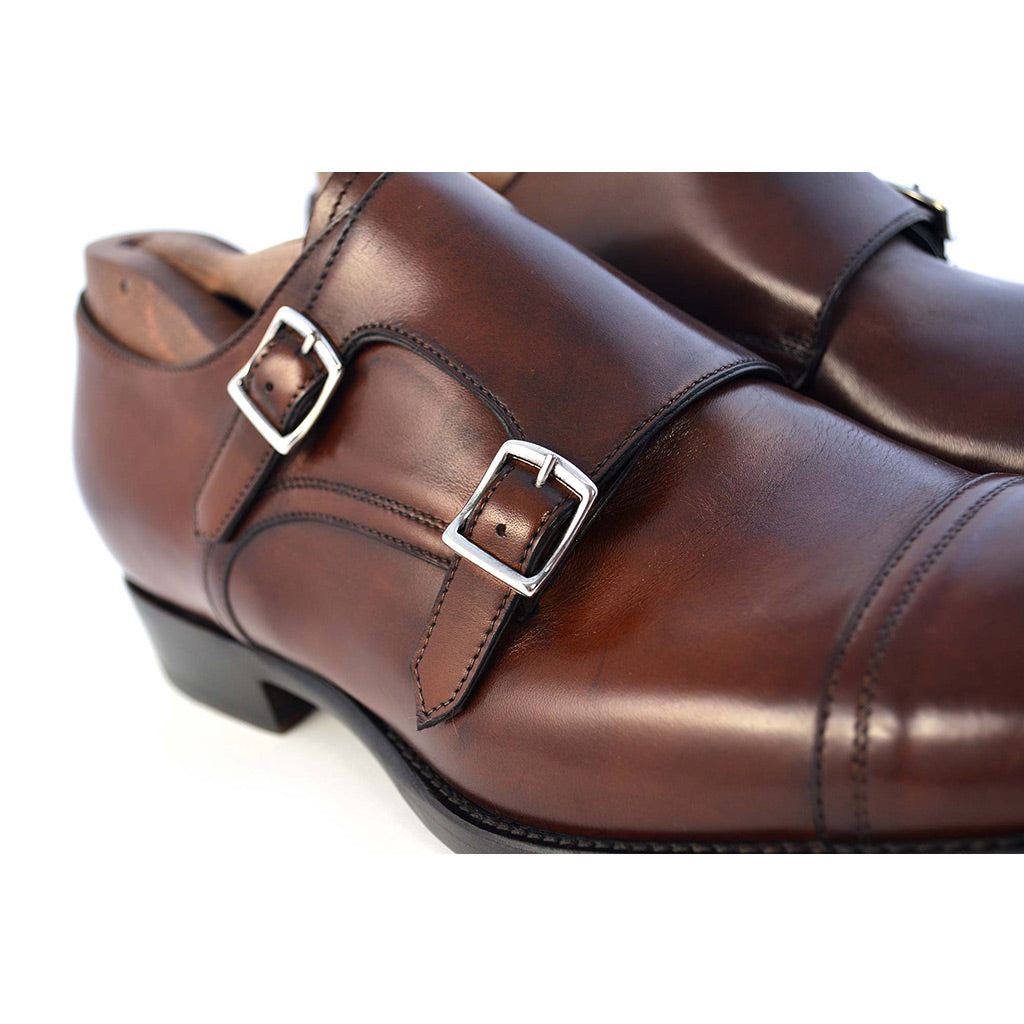 Roma Dark Brown Double Monk Strap - Beckett & Robb