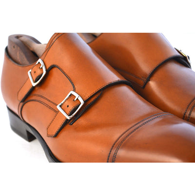 Roma Caramel Double Monk Strap - Beckett & Robb