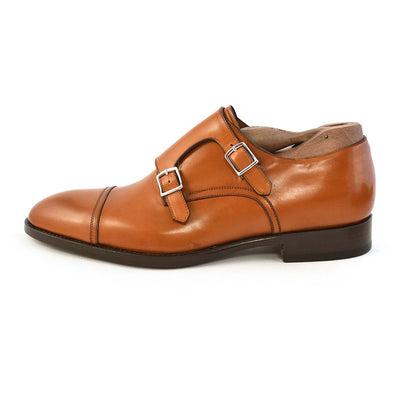 Roma Caramel Double Monk Strap - Beckett & Robb