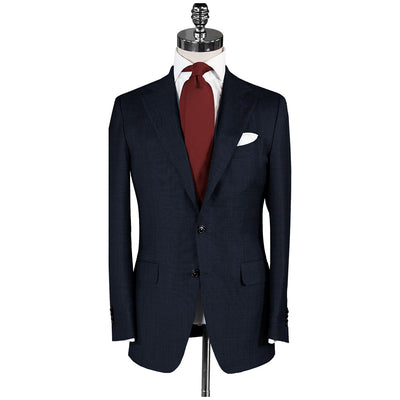 Navy Blue Bird's Eye Suit - Beckett & Robb