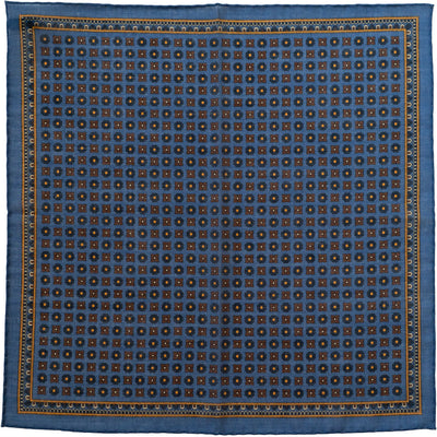 Blue Medallion Pocket Square - Beckett & Robb