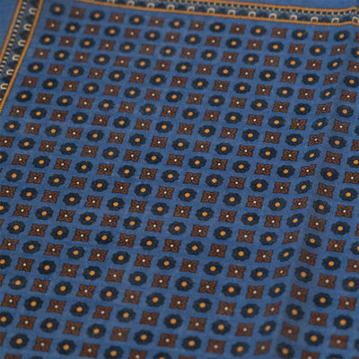 Blue Medallion Pocket Square - Beckett & Robb