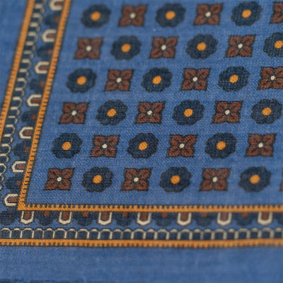 Blue Medallion Pocket Square - Beckett & Robb