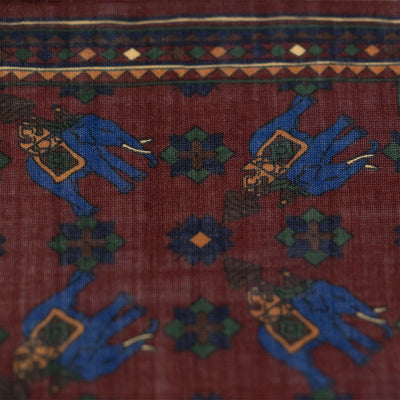 Burgundy Elephant Print Pocket Square - Beckett & Robb