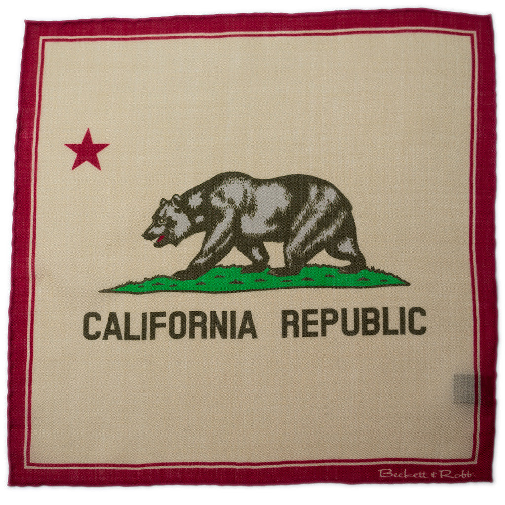 California Flag Pocket Square - Beckett &amp; Robb