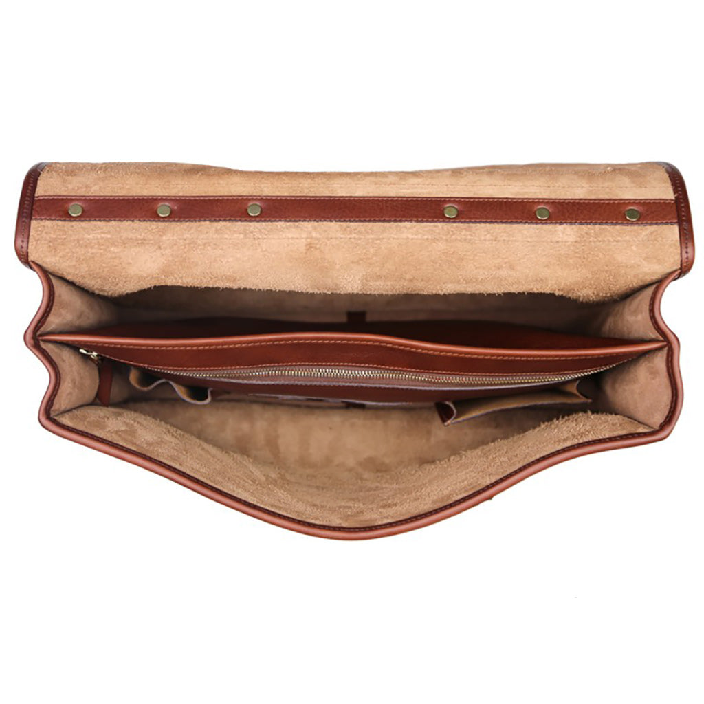 Bound Edge English Briefcase- Chestnut - Beckett &amp; Robb