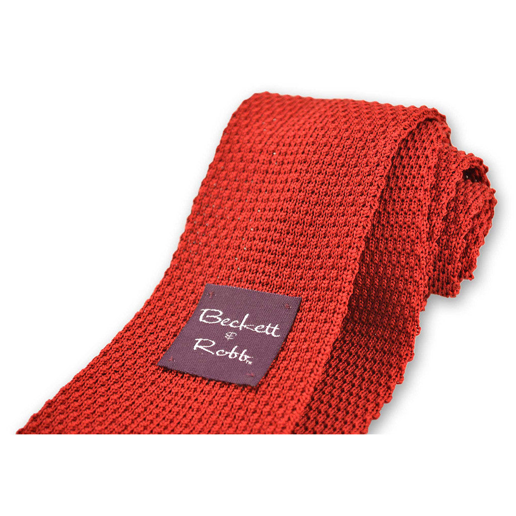 Red Knit Tie - Beckett & Robb