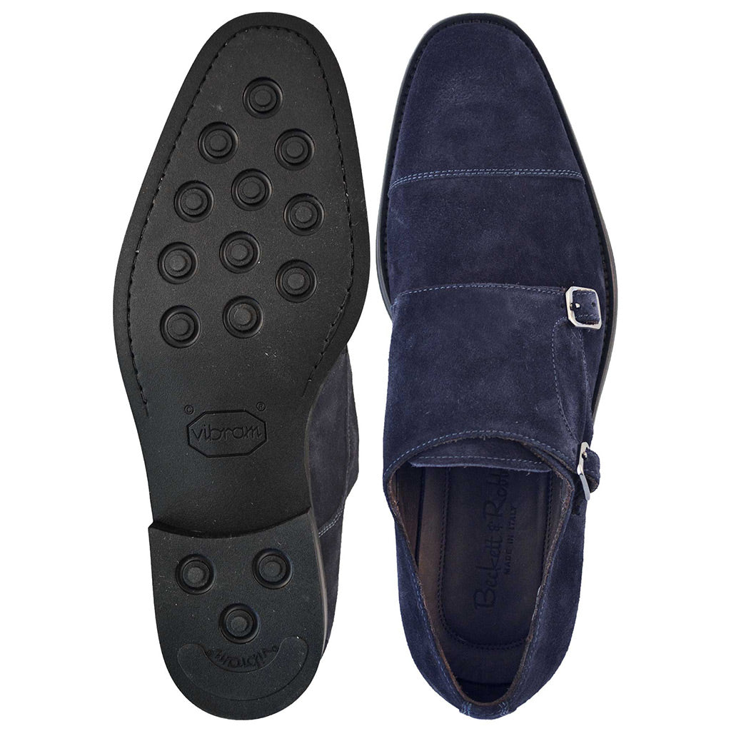 Regent Navy Double Monk Strap - Beckett & Robb