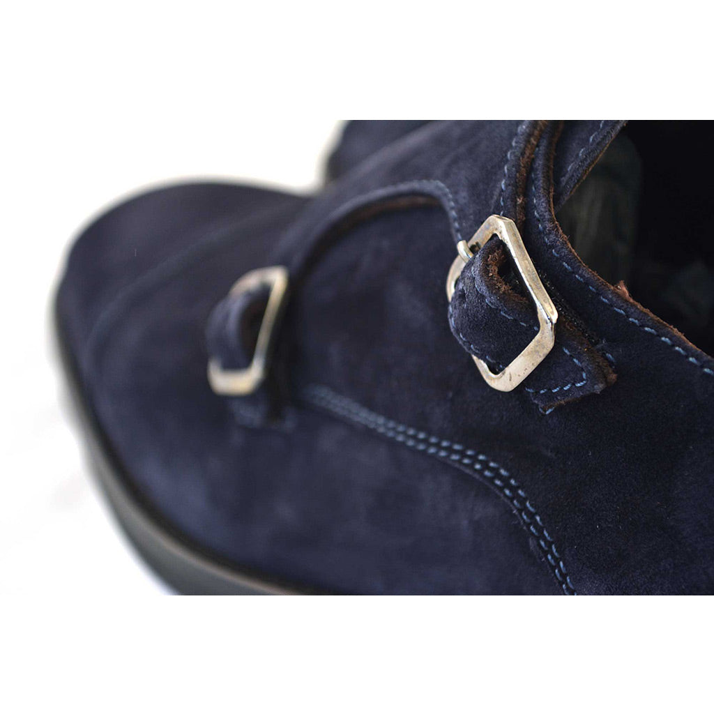 Regent Navy Double Monk Strap - Beckett & Robb