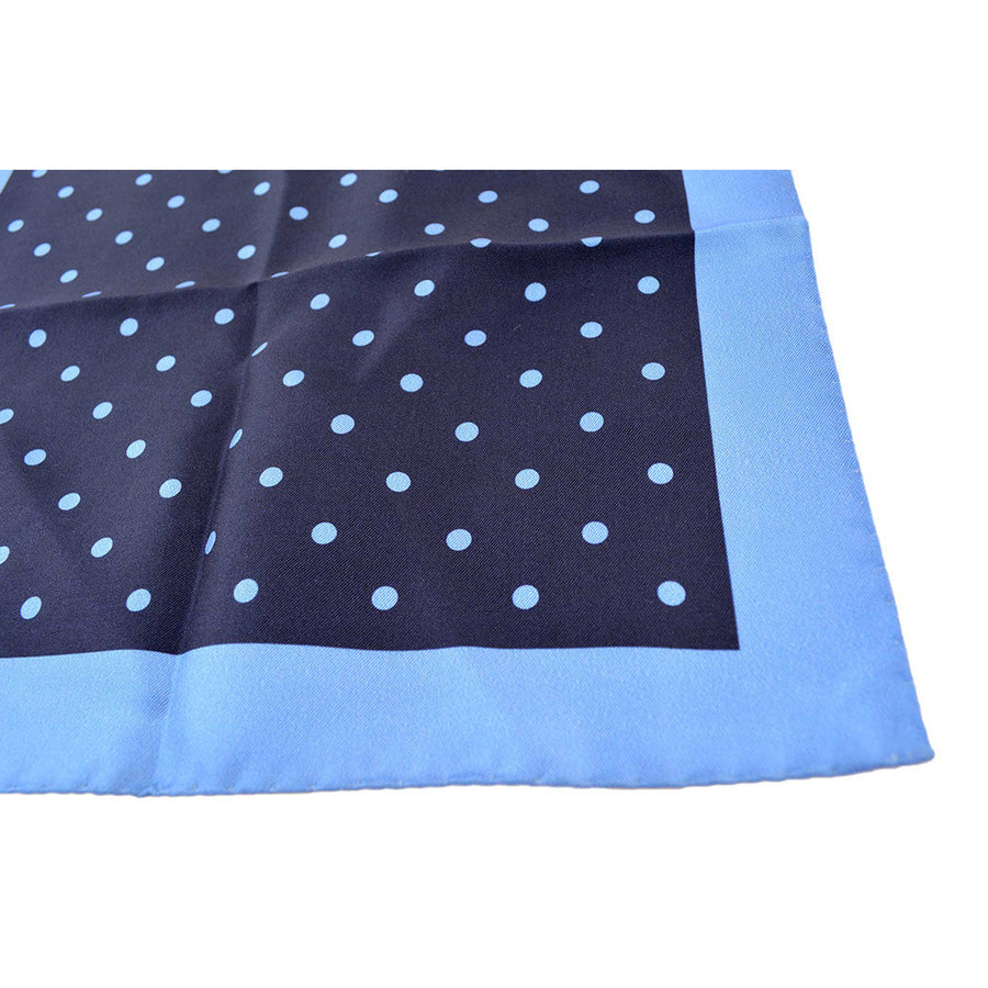 Navy & Light Blue Polka Dot Pocket Square - Beckett & Robb