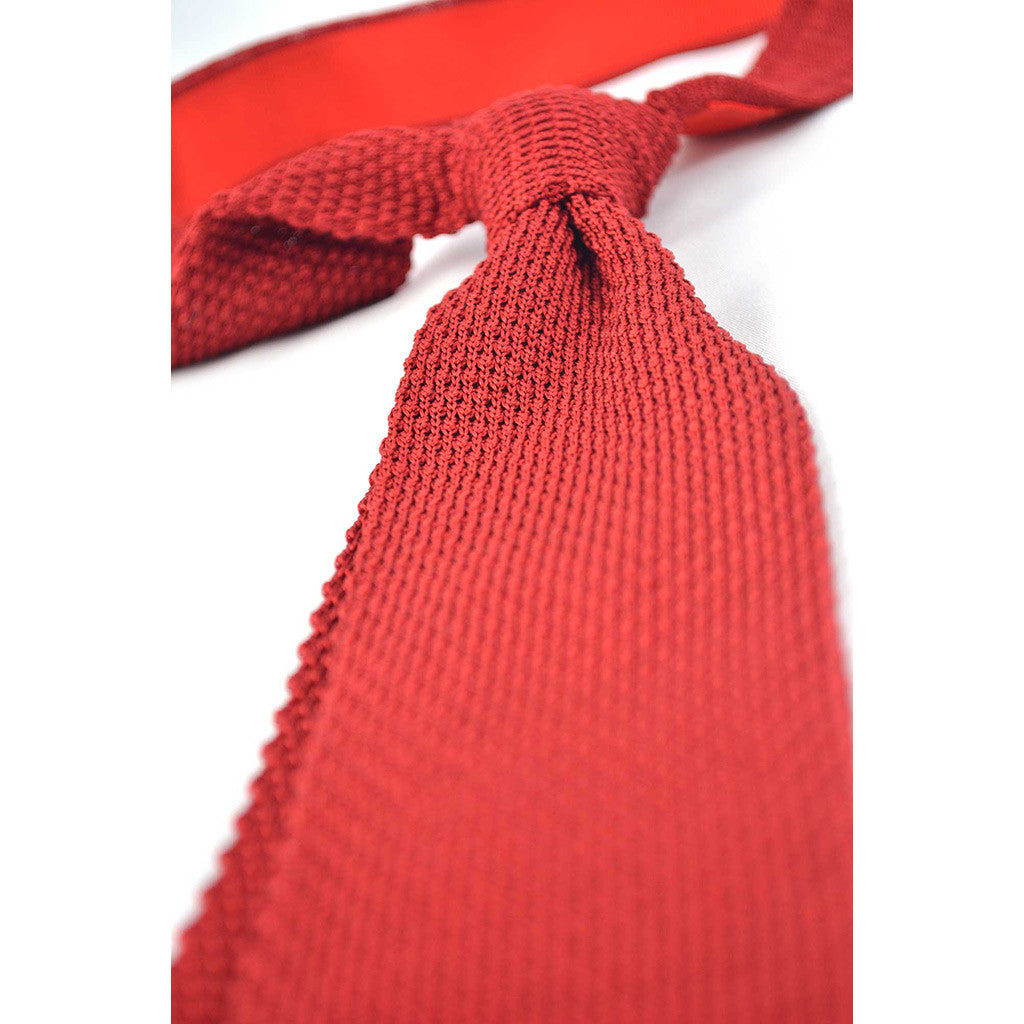 Red Knit Tie - Beckett &amp; Robb