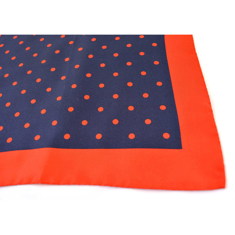Navy & Red Polka Dot Pocket Square - Beckett & Robb