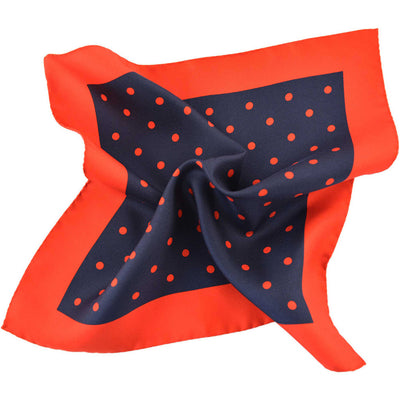 Navy & Red Polka Dot Pocket Square - Beckett & Robb