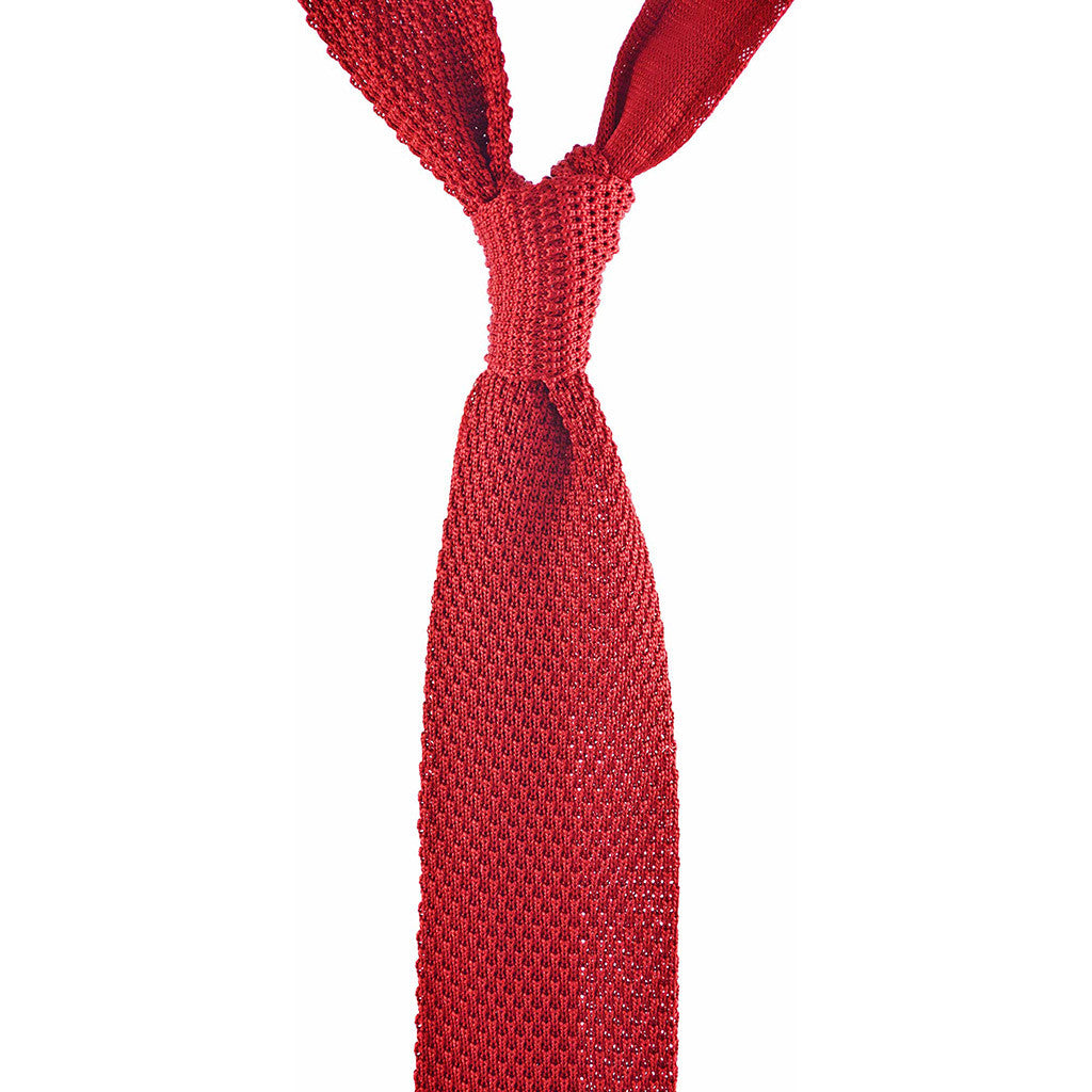 Red Knit Tie - Beckett & Robb