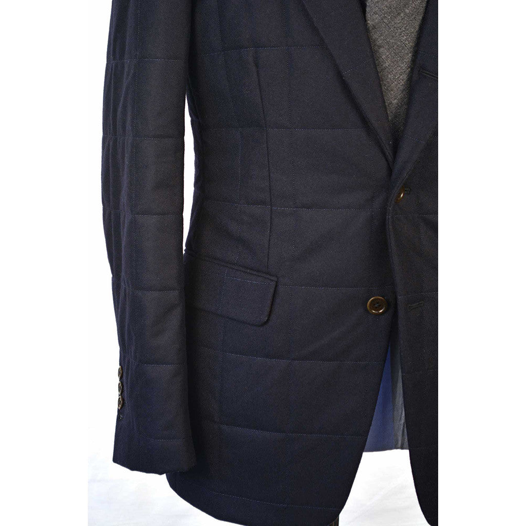 Navy Quilted Flannel Jacket - Beckett &amp; Robb