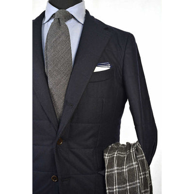 Navy Quilted Flannel Jacket - Beckett & Robb
