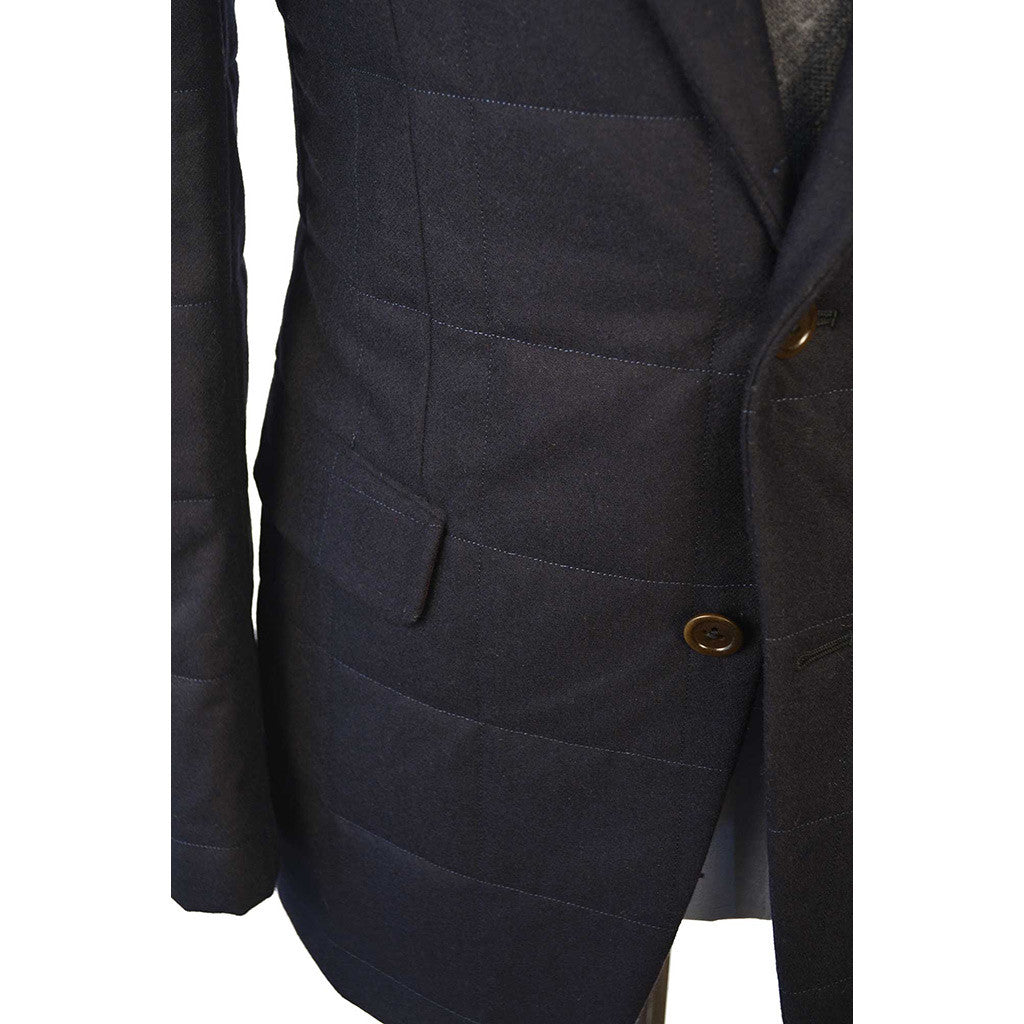 Navy Quilted Flannel Jacket - Beckett &amp; Robb