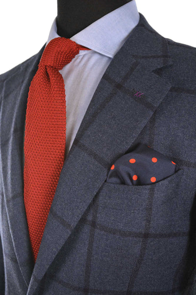 Navy & Red Polka Dot Pocket Square - Beckett & Robb