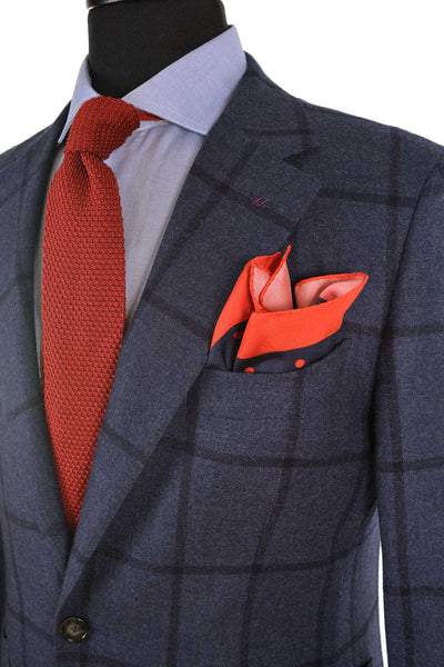 Navy & Red Polka Dot Pocket Square - Beckett & Robb