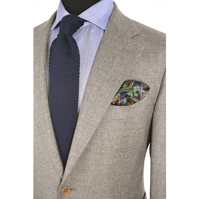 Navy Paisley Pocket Square - Beckett & Robb