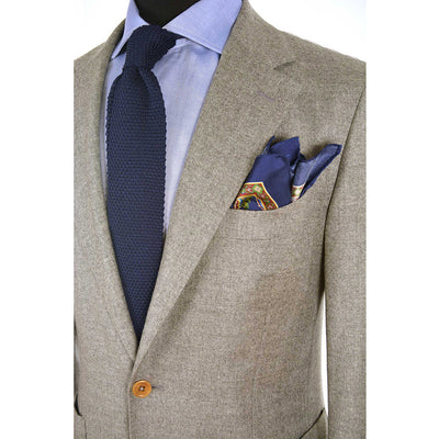 Navy Paisley Pocket Square - Beckett & Robb