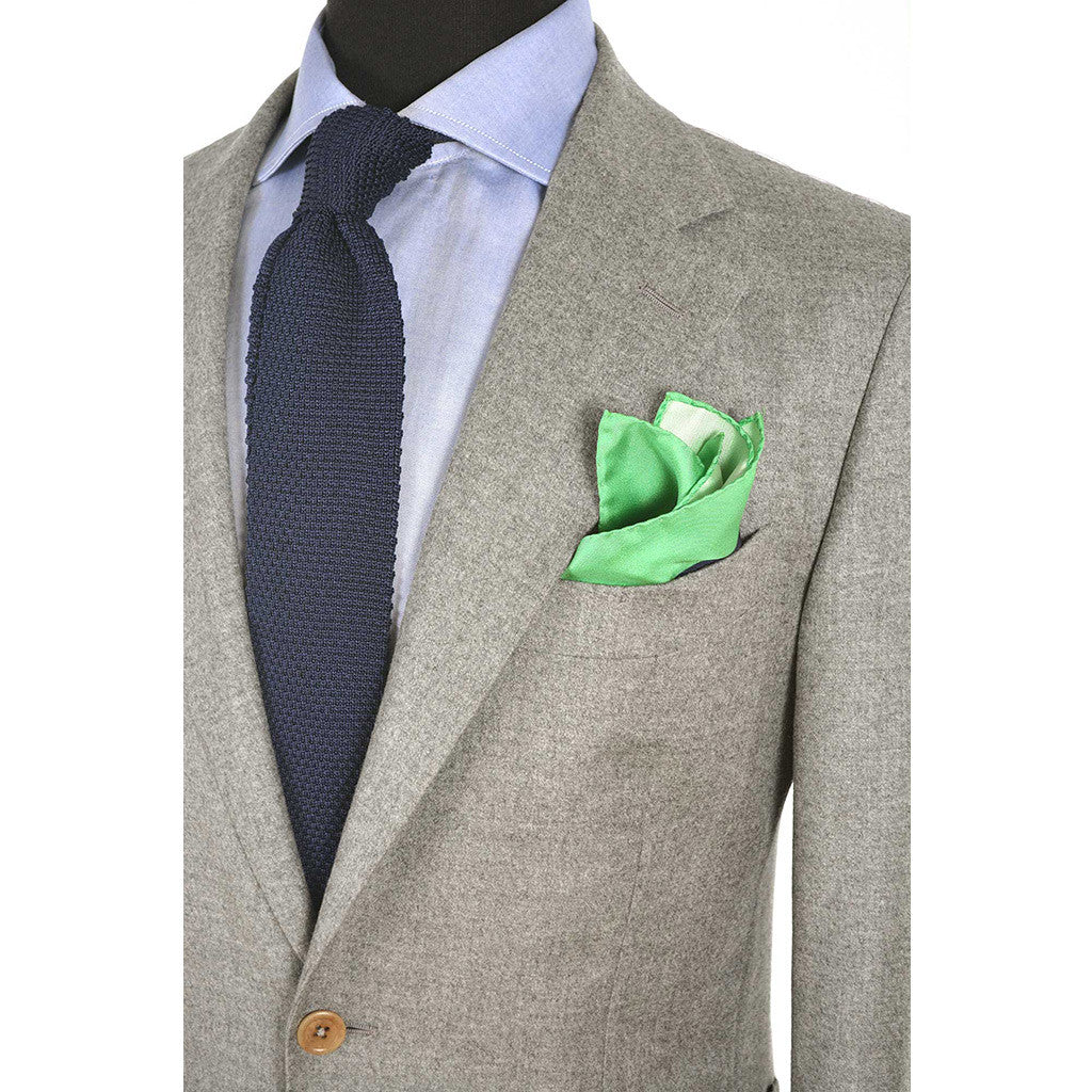 Navy & Green Polka Dot Pocket Square - Beckett & Robb