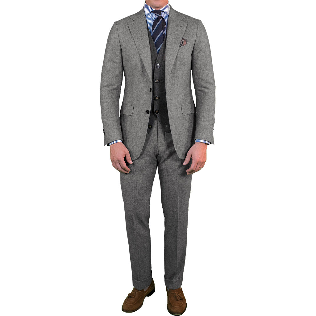 Mid Grey Flannel Suit - Beckett &amp; Robb