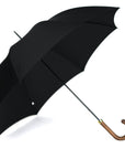 Fox Dark Grained Hardwood Tube Umbrella - Black Canopy - Beckett & Robb