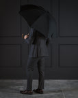 Fox Dark Grained Hardwood Tube Umbrella - Black Canopy - Beckett & Robb