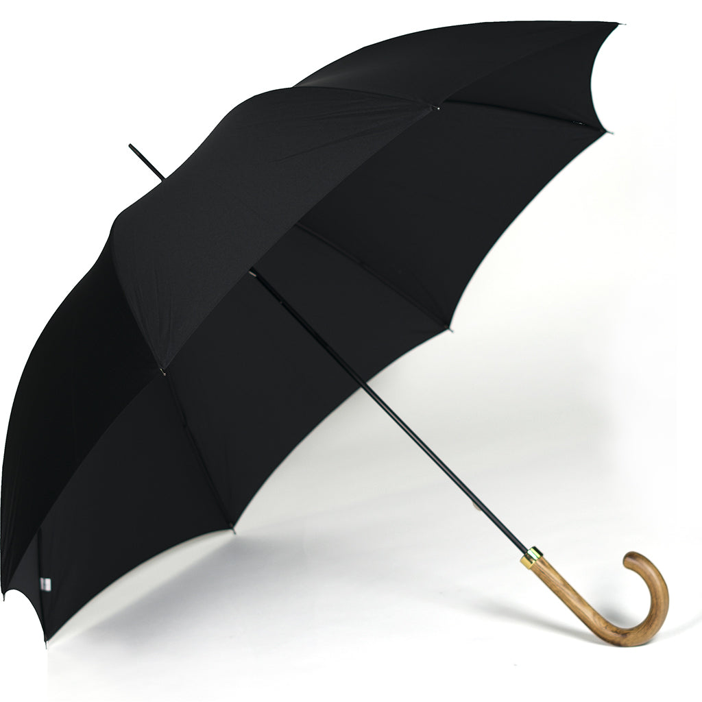 Fox Light Grained Hardwood Tube Umbrella - Black Canopy - Beckett &amp; Robb