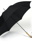 Fox Light Grained Hardwood Tube Umbrella - Black Canopy - Beckett & Robb
