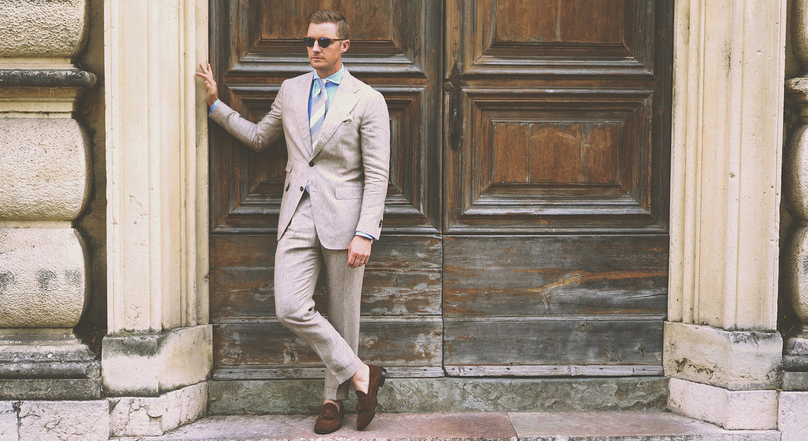 Tan Linen Suit - Beckett & Robb