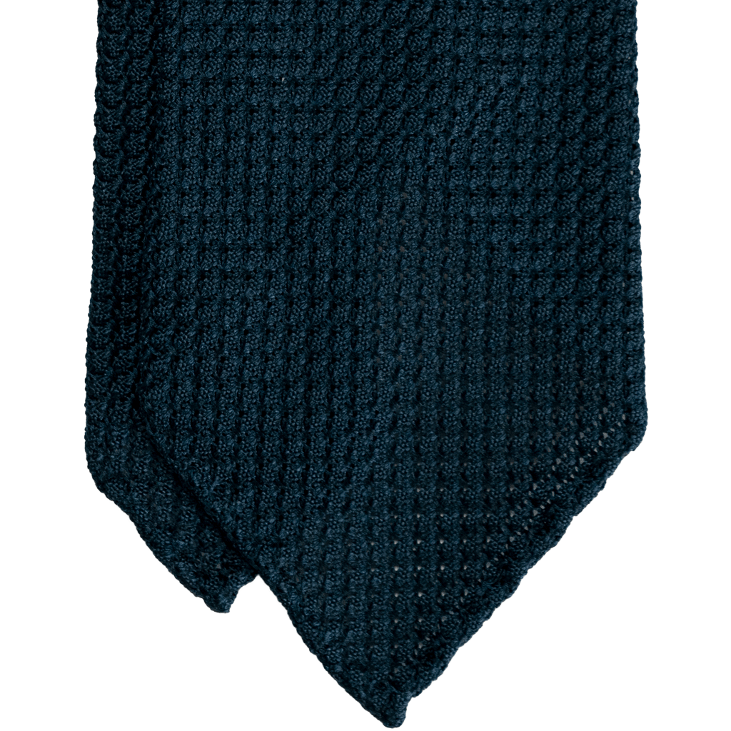 Navy Grenadine Tie (Garza grossa) - Beckett &amp; Robb