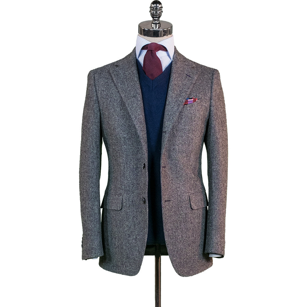 Brown Checkered Tweed Suit Jacket with removable vest piece