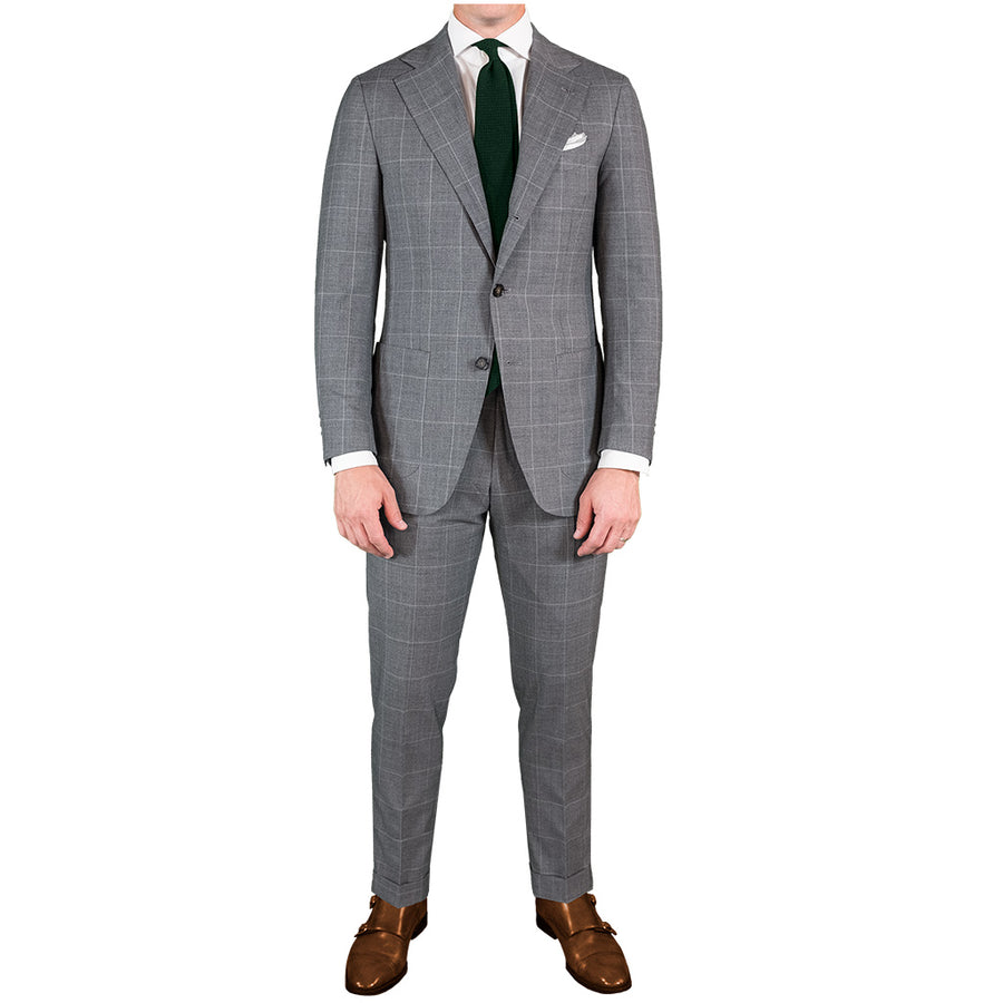 Light Grey Windowpane Suit